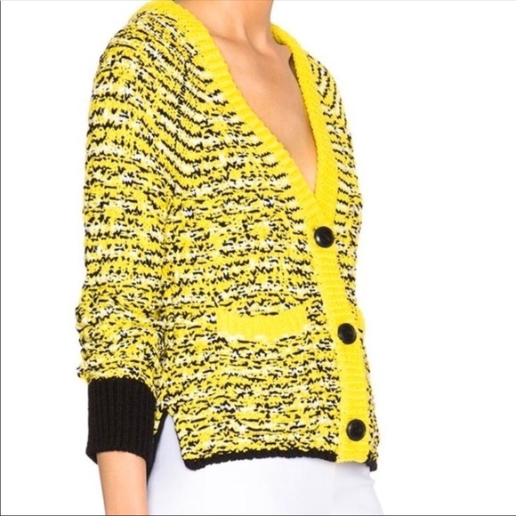 Rag & Bone Yellow Black Viola Button Cardigan Sweater - Picture 5 of 16
